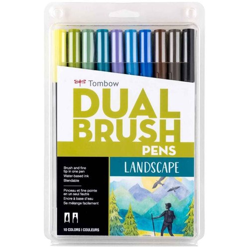 Tombow Dual Brush Pen Art Markers, Landscape, Bright & Primary
