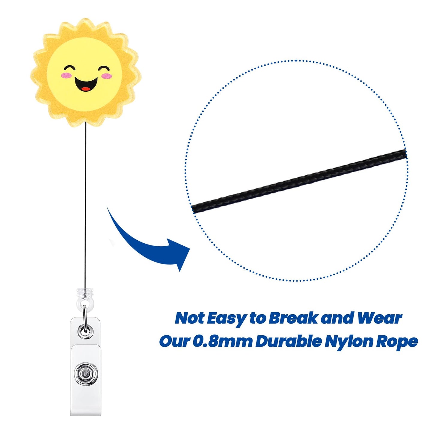 Funny Sun Nurse Badge Reel, Cute Happy Sunshine Retractable ID Pediatric Badge Holder, Name Tag Badge Buddy for RN LPN CNA MA Peds Surg OB/GYN Nurse Nursing Student Teacher Medical Social Worker Gifts