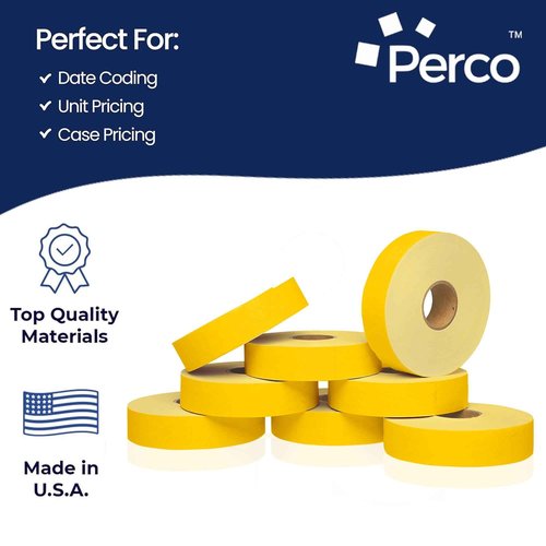Yellow Pricing Labels for Monarch 1131 Price Gun – 3 Sleeves, 24 Rolls Value Pack - 60,000 Price Marking Labels – with Ink Rolls Included