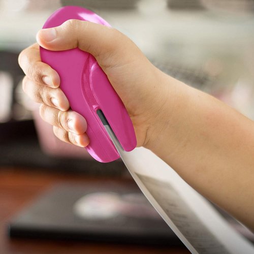 Regine Switzerland Plus Paper Clinch Staple-Free Stapler - Stylish Pink Design