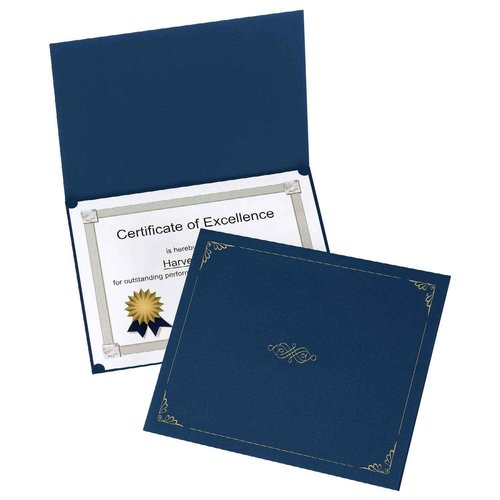 Oxford Certificate Holders, Diploma Covers for Letter Size 8.5x11 Certificates, Cardstock, Dark Blue, Letter Size, 25 per Pack (299235)