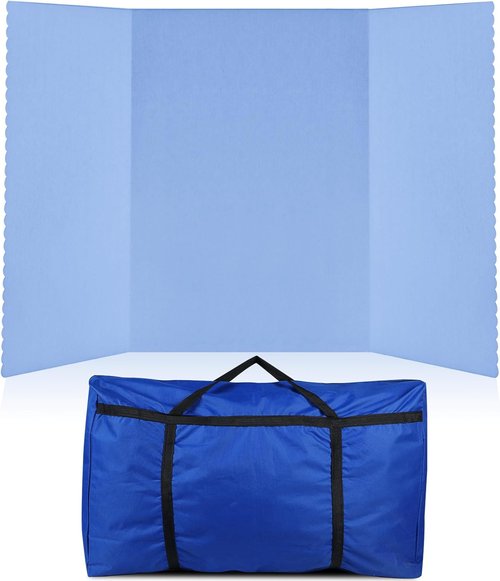 Paterr Trifold Presentation Board - Foldable 3 Panel Design with Storage Bag | Blue, 72 x 36 Inch