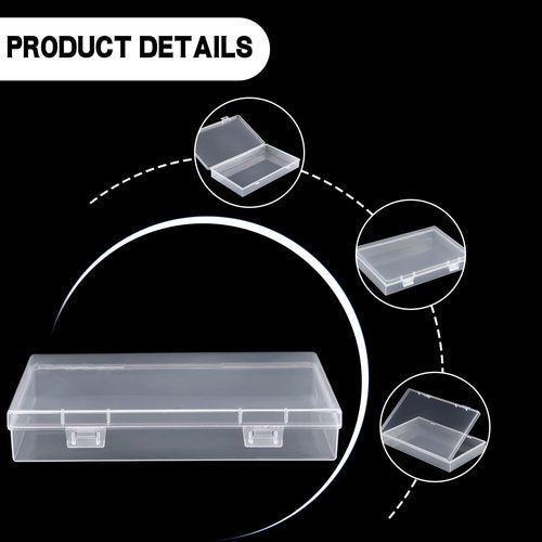 Kigley 36 Pcs Pencil Box Clear Plastic Pencil Case Plastic Stationery Case Clear Pencil Case Boxes Plastic Storage Containers Box Small Plastic Containers Art Small Plastic Case with Double Buckles
