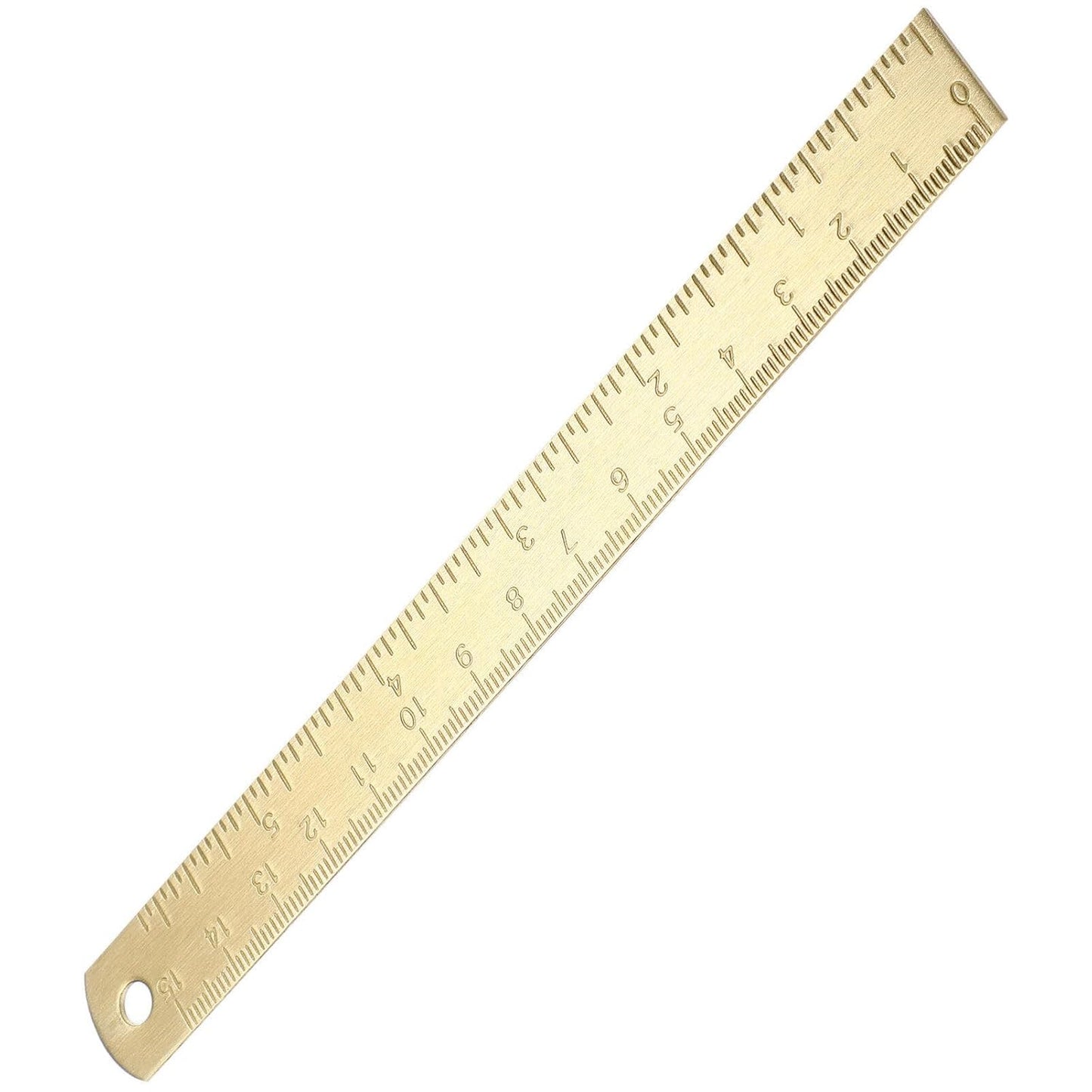 Skiennix Brass Ruler - Gold Metal Drawing Tool for School & Office | Perfect for Geometry & Drafting