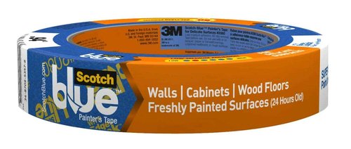 3M Scotch-Blue 2080 Safe-Release Delicate Surfaces Painters Masking Tape, 19 lbs/in Tensile Strength, 60 yds Length x 1-1/2" Width, Blue (Pack of 4)