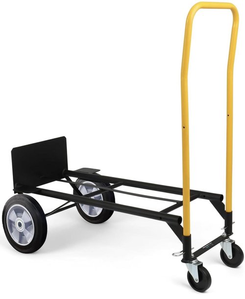 SIMPLI-MAGIC 2 in 1 Convertible Hand Truck and Dolly, 800LBS – Heavy-Duty Moving Dolly Cart with 10" Flat Free Rubber Wheels & Handle