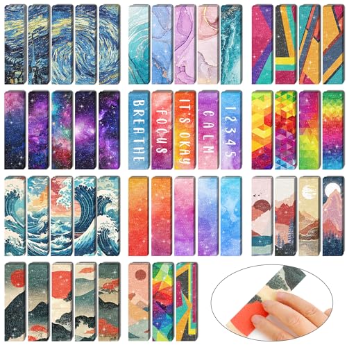 50PCS Calm Stickers for Anxiety Sensory Stickers for Relieve Adults Kids Teens Fidgets Stress Office&Classroom Supplies Anxiety Relief Items with Tactile Textured Surface Patterns(Multi)