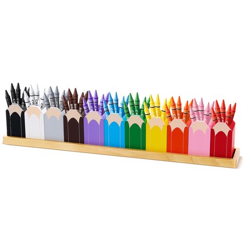 CroBlissful 11 Pcs Pencil Shaped Crayon Holder with Stand Wooden Crayon Organizer for Classroom Colored Pencil Holder for Classroom Office Back to School Supplies (Pencils Not Included)