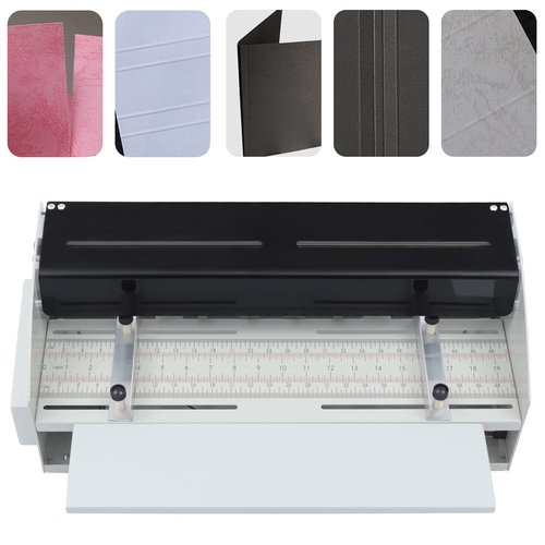 Electric Creasing Machine Paper Creaser 3-in 1 Paper Creaser Scorer Perforator Cutter for Card 110v Mechanical Steel Paper Creasing Machine Scoring Creaser Qy-h500