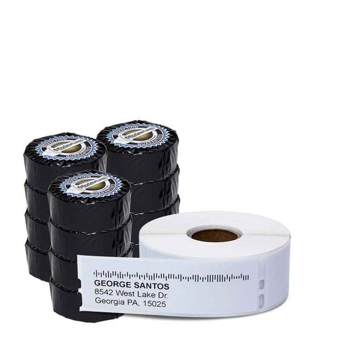 OfficeSmartLabels 1-1/8 x 3-1/2 inch Removable Address Labels, Compatible with 30252 (12 Rolls / 350 Labels Per Roll)