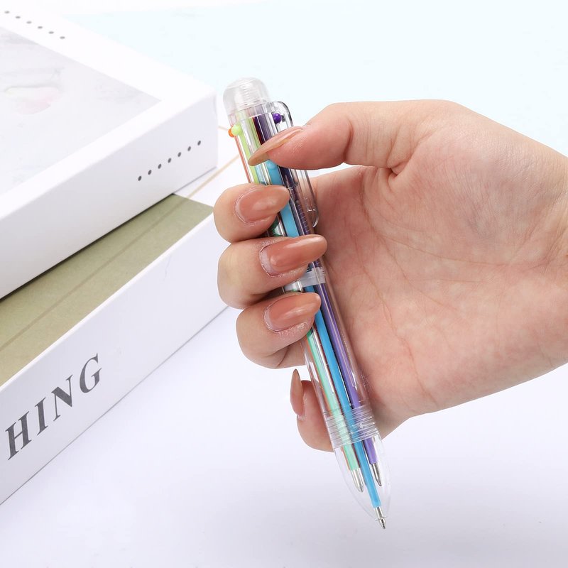 Ohlove 25Pcs 6-in-1 Retractable Ballpoint Pens for Office School Supplies Students Children (0.5mm)