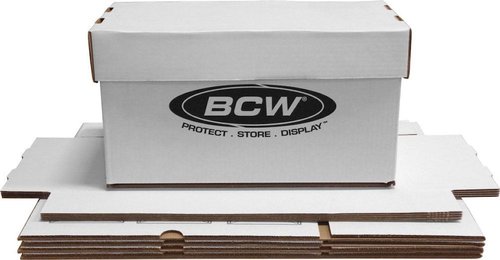 BCW Durable 45 RPM Vinyl Record Storage Box - 10 Pack | Stackable, Heavy-Duty Cardboard | White Corrugated Cardboard, Ideal for DJs, Show Vendors, Record Collectors | Holds 150+ 7-Inch Singles
