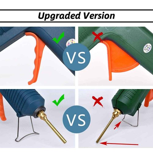 Craft Glue Gun Set, 150 Watts with 3 Copper Nozzles Temperature Adjustable DIY Repair Tool Professional Melting Glue Gun Include wrench, nozzles tips, silicone mat and 5 glue sticks