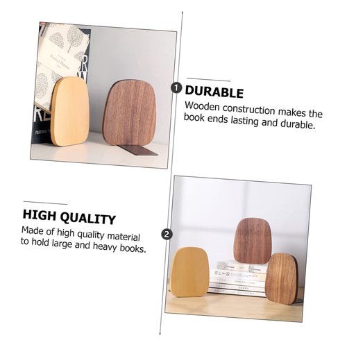 DOITOOL 1Pc Bookend Shelves for Heavy Books Wooden Book Stand Support Storage for Home Office Library Study Organize Your Books Files Stylish Bookshelf