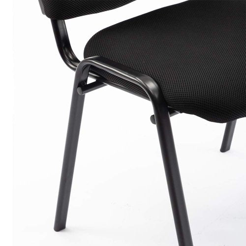 Stackable Chairs, Waiting Conference Room Office Reception Chair Armless Guest Stacking Chair for Breakroom Banquet Lobby Hall Training Room (Mesh-Cushion,Black,5PCS)