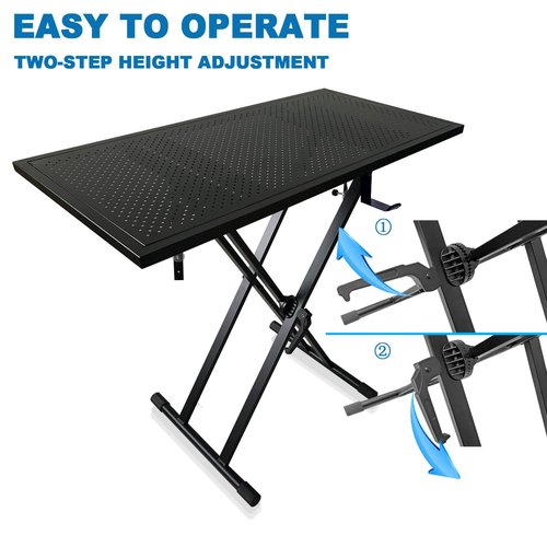 JILLSKY DJ Table Stand Audio Mixer Stand Portable Booth - 35" x 17.3" Versatile DJ Booth Stand for Piano, Laptops, Controllers, Midi Keyboards, and Audio Mixers, Mixer Pioneer DJ Controller Equipment