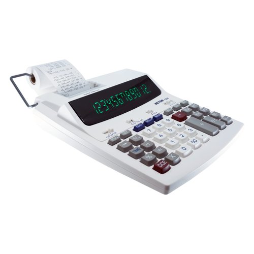 Victor 1226 Thermal Printing Calculator, 12-Digit Display, 8.0 LPS Printing Speed, Off-White