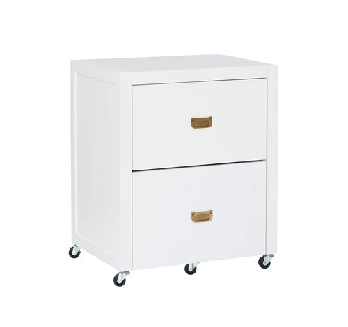 Linon Sadie White Rolling File Cabinet