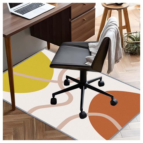Chair mat, Office Short Pile Chair mat, Non-Slip Noise-Reducing Table and Chair Carpet, Office, Study Decorative Carpet Suitable for Wooden Floors, Laminates and Tiles (Orange, 35x47in)