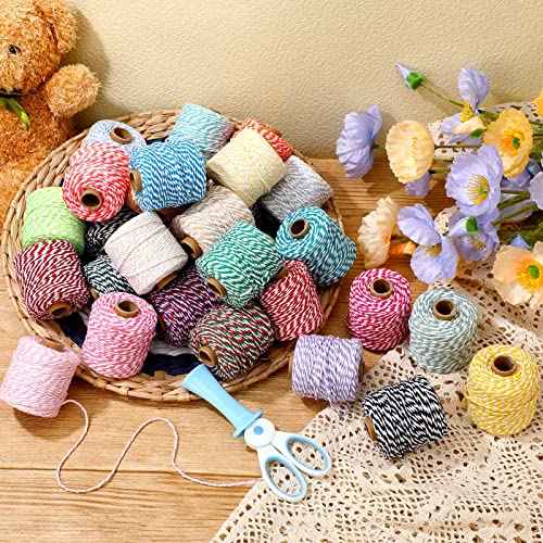 30 Rolls Colourful Bakers Twine for Crafts 2mm Cotton String Craft String Wrapping Wedding Home Decor Gardening