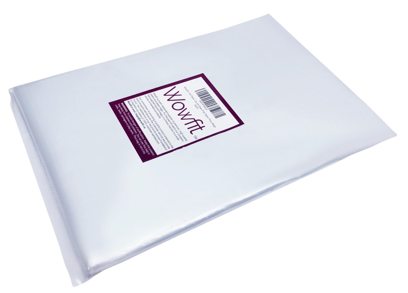 Wowfit Clear Plastic Flat Open Poly Bags - 12x18 Inch, 1.1 Mil | Ideal for Food Storage, Bread, and More