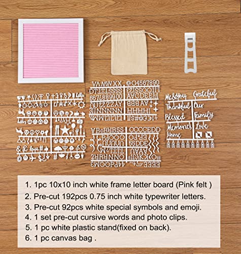 G GAMIT White & Pink 10x10 Letter Board Sign with Stand & Canvas Bag