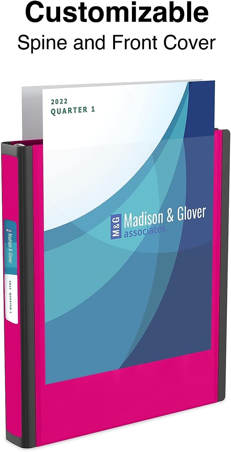 Staples Better View 1-Inch D-Ring Binder - Durable Pink 3-Ring Binder with Clear Overlay for School & Office