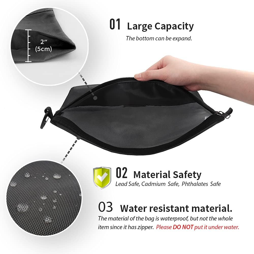 Skiennix Zipper Pouch Bundle - 1 Medium Zipper Pouch & 1 Pencil Case | Ideal for Family & Kids