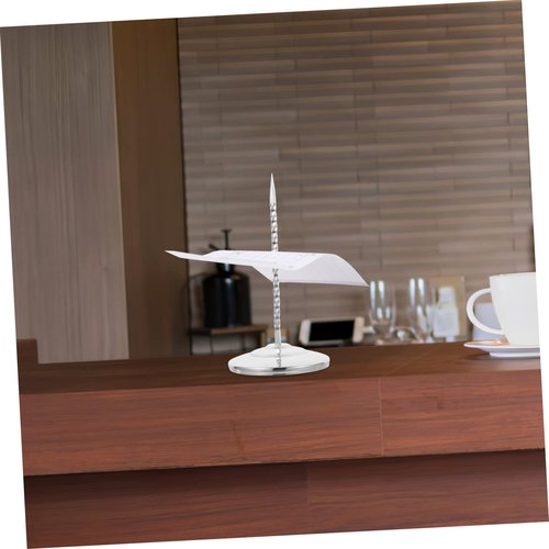 GRIRIW Stainless Steel Receipt Holder Spike Bill Storage Stand for Restaurant Office Kitchen Milk Tea Shop Stable Base for Checks Memos Receipts