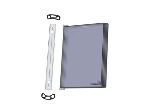 DJOIS by Tarifold - Wall Mount Reference System - Durable Steel Wire Frames - Letter-Size - 5 Double-Sided Display Pockets - 10-Sheet Capacity - Made in France - PRO Series Model - Black