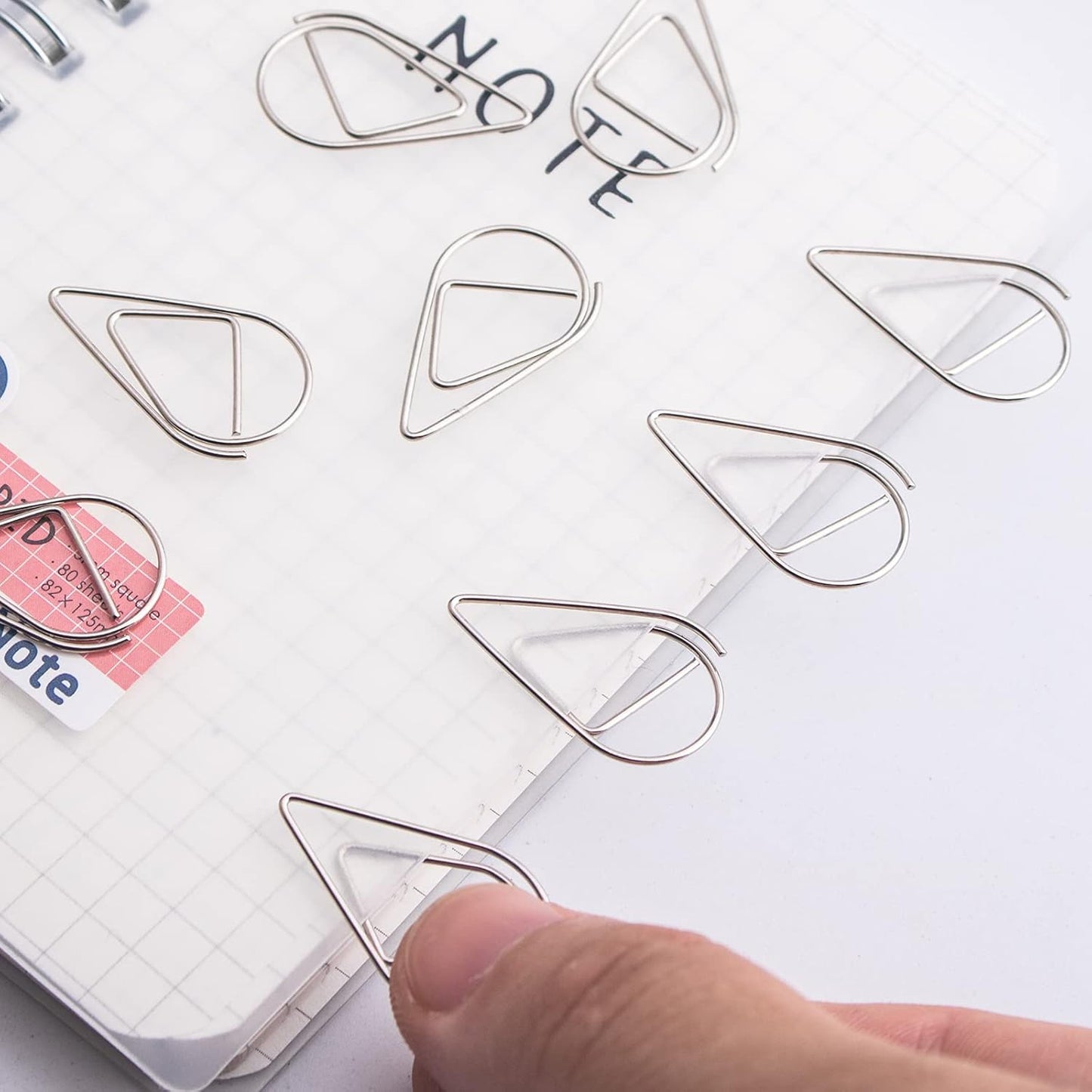 VENCINK Silver Paper Clips - 300 Smooth Stainless Steel Drop-Shaped Clips for Office & School Use