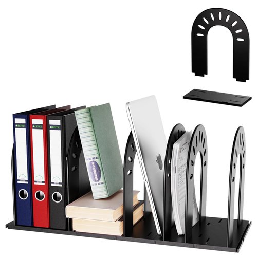 AIFEIRIC File Organizer,Desk Organizer,Binder Organizer for Desk, Mail Organizer,Adjustable Vertical Magazine File Holder for Office School & Classroom (black)