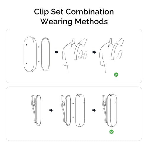 Magnetic Clip and Pin Attachments for PLAUD NotePin (*NOT Included), Accessory Replacement Kit Set for PLAUD NotePin AI Voice Recorder, Gray