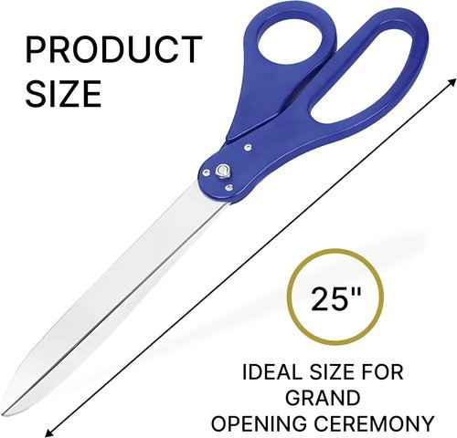 25 Inch Grand Opening Scissors Blue – Blue Scisors 25'' Giant Scissors for Ribbon Cutting Ceremony Heavy Duty Scisors Giant Ribbon Cutting for Inauguration Ceremonies & Special Events