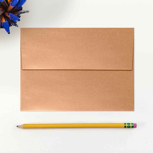 LUXPaper A7 Invitation Envelopes | Peel & Press | 5 1/4" x 7 1/4" | Copper Metallic | 80lb. Text | 250 Qty