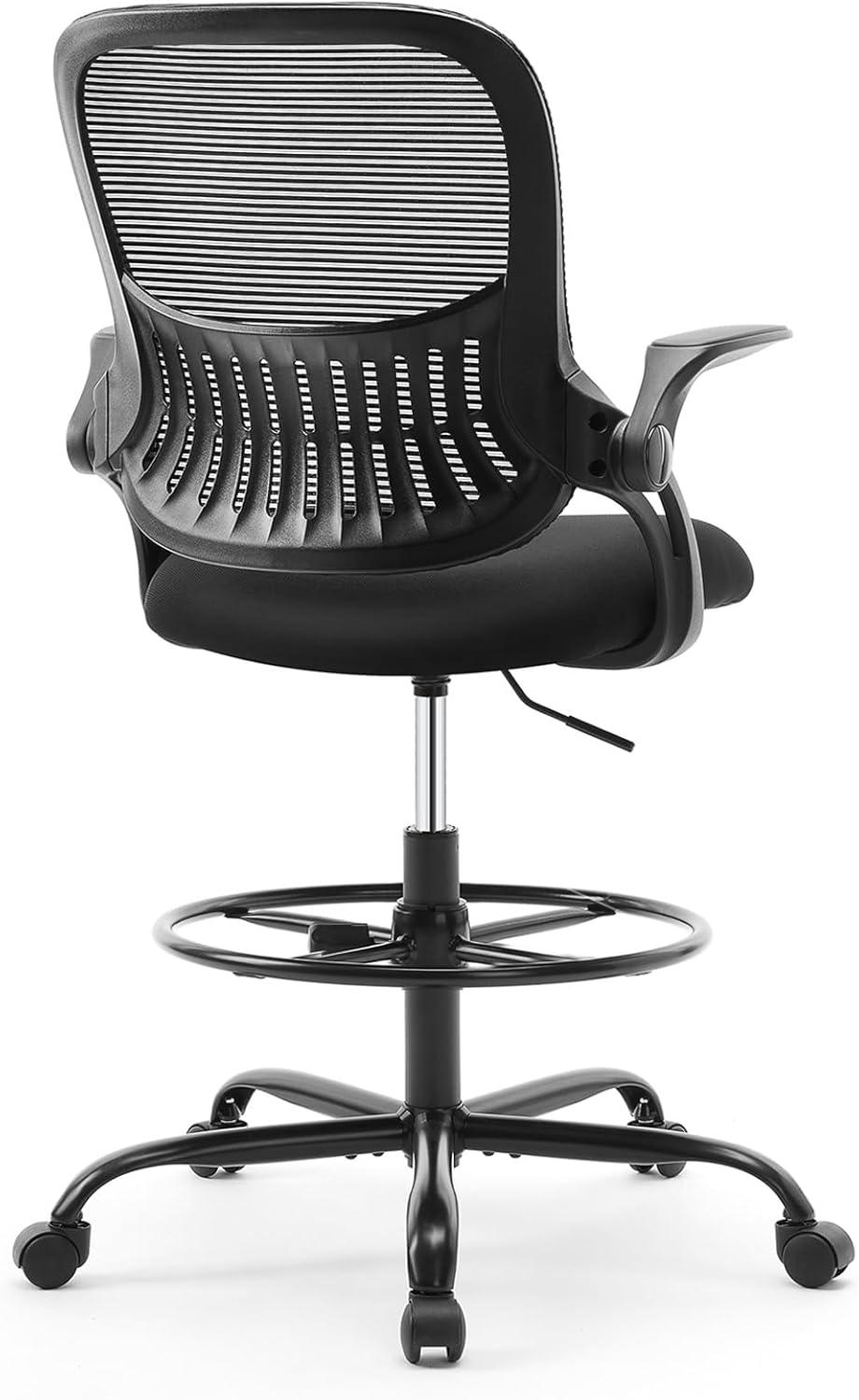 Sweetcrispy Ergonomic Drafting Desk Chair - Adjustable Height with Comfy Lumbar Support | Black