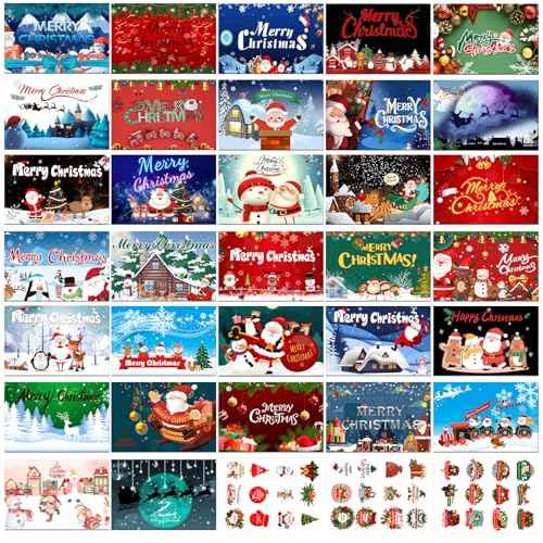 32 Christmas Card Bulk 2025 Special Xmas Season, Assorted Christmas Card Box with Envelopes, Matching Stickers Holiday Greeting Cards with Blank Inside - 4 x 6 Inch Perfect to Send Warm Holiday Wishes to Family Business Friends