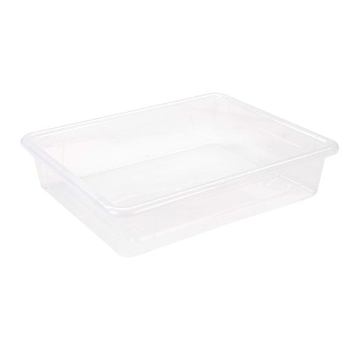 Storex Letter Size Flat Storage Tray – Organizer Bin for Classroom, Office and Home, Clear, 5-Pack (62531U05C)