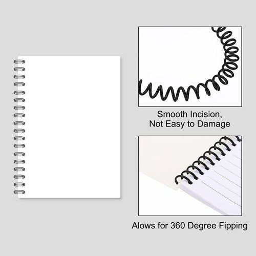 PATIKIL 12mm(1/2") Plastic Spiral Binding Coils, 200 Pcs Binding Spirals 90 Sheet Capacity 4:1 Pitch Binding Spirals for Binding Paper Sheets, Black