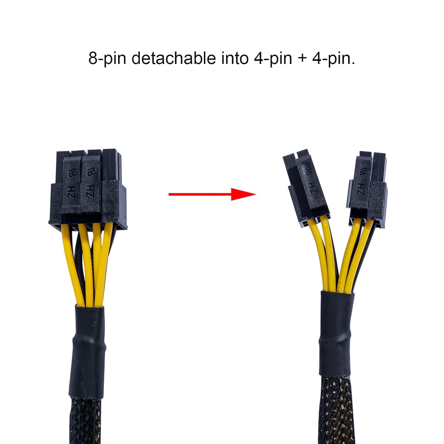 ZLKSKER 4 Pin to 8 Pin CPU Power Cable - 18AWG 8-Inch Extension for ATX 12V Power Supply