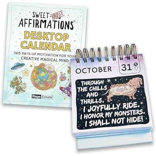 Sweet-A** Affirmations¢ç Perpetual Desk Flip Calendar for 2025 and Beyond, 365 Days of Motivation for Your Creative Magical Mind by Rage Create