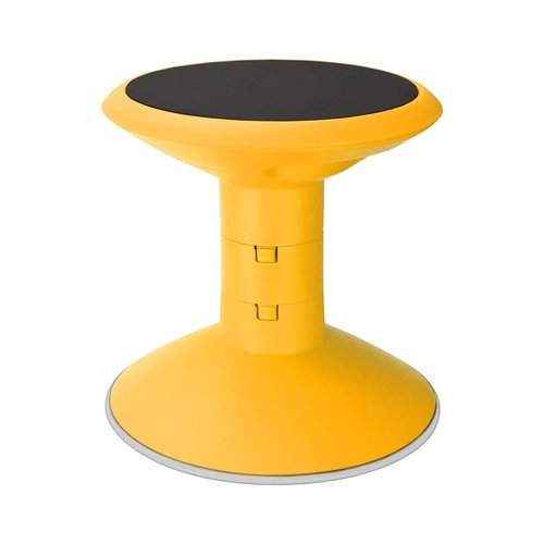 Storex Wiggle Stool – Active Flexible Seating for Classroom and Home Study, Adjustable 12-18 Inch Height, Yellow (00303U01C)