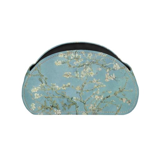 ZCFYGDX TV Remote Holder with 5 Compartments,Branches of an Almond tree in Blossom Print Office Desk Organizers,Nightstand Caddy,Storage for Eyeglasses/Cosmetic Brushs