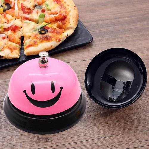 Huqqi 2 Pack Call Bell Desk Bell, Bar Counter Top Service Call Bell Ring Reception for Hotel Counter Restaurant Office School, Wedding Events Bell(Pink)