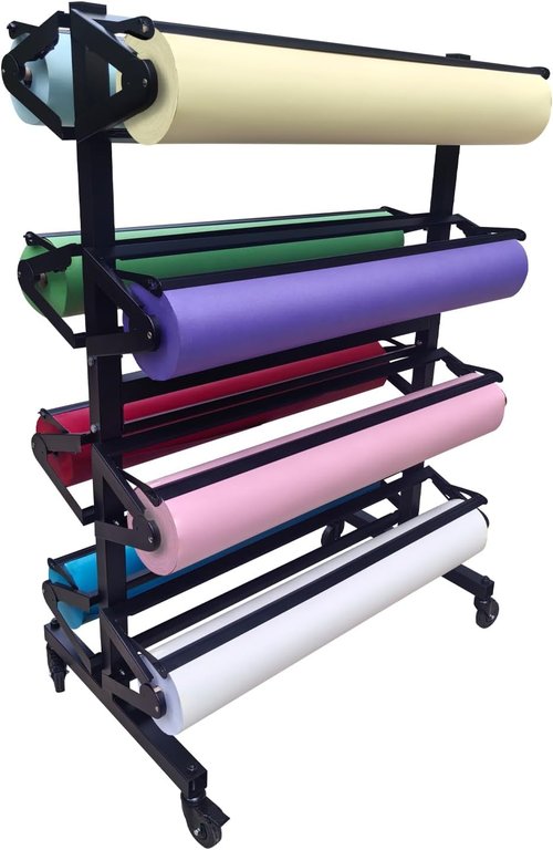 Art Paper Roll Dispenser Stand | Heavy-Duty Butcher Craft Paper Holder for Classroom - Holds 8 Rolls Up to 36 Inches Wide