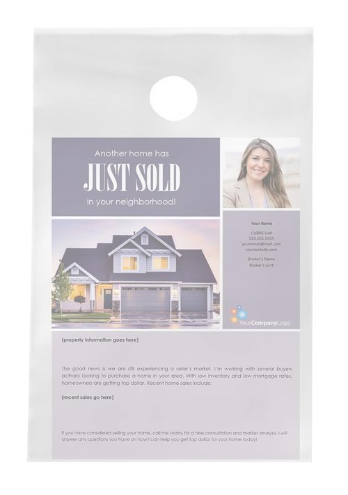 Frosty Clear Plastic Door Knob Hanger Bags by [Brand Name] - 9.5" x 15" Weatherproof Flyers & Promotions (300 Pack)