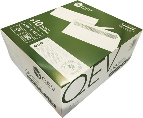 No 10 Security Self-Seal Envelopes by [Brand Name] - 500ct | 24lb White Paper with Security Tint for Privacy