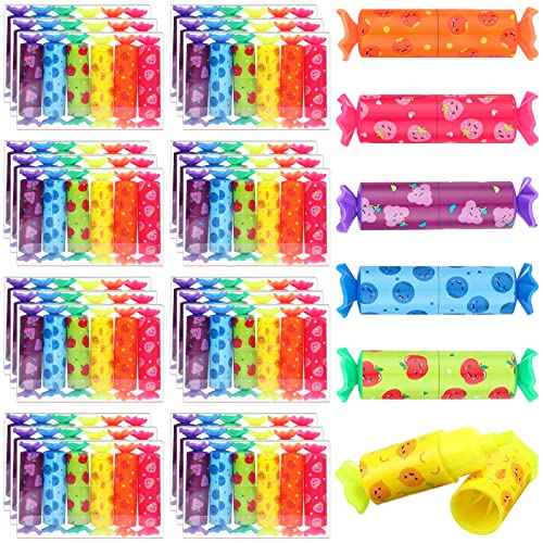 Teling 144 Pcs Mini Highlighter Candy Pastel Highlighter for Student 6 Color Cute Chisel Tip Marker Pen for Candy Party Birthday Drawing Diary Greeting Card Office Supplies(Fruit)
