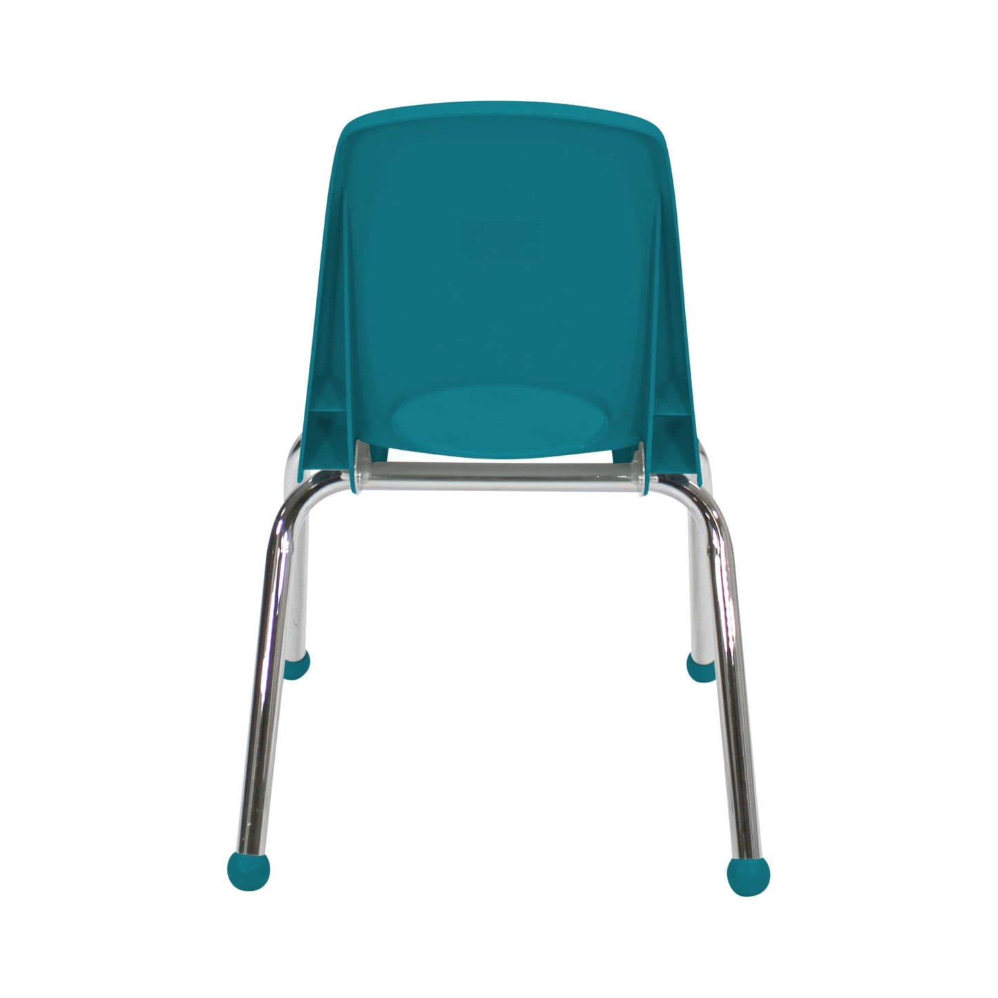FDP 14" School Stack Chair,Stacking Student Seat with Chromed Steel Legs and Ball Glides for in-Home Learning or Classroom - Teal (6-Pack), 10363-TL