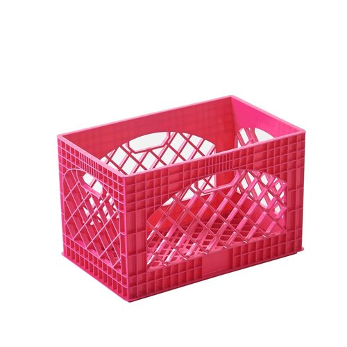 J&V TEXTILES 2 Pack Stackable Crates for Office Storage and Classroom Organization, 16, 24 Quart (Pink)